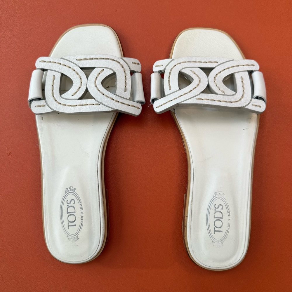Tod's White Slide Sandals for Women